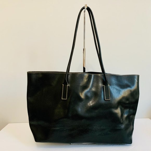 PRADA LEATHER TOTE AND POUCH SET VINTAGE MADE IN ITALY - Picture 2 of 15